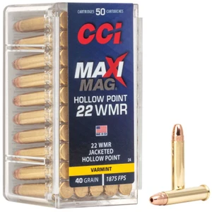 CCI Maxi-Mag 22 WMR 40 Grain Jacketed Hollow Point Ammo
